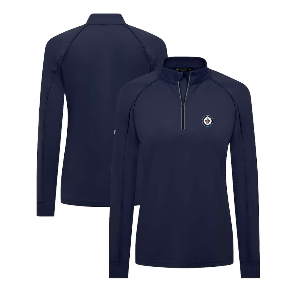 Winnipeg Jets - Levelwear Women's Kinetic Insignia Core Quarter-Zip Pullover Top Navy