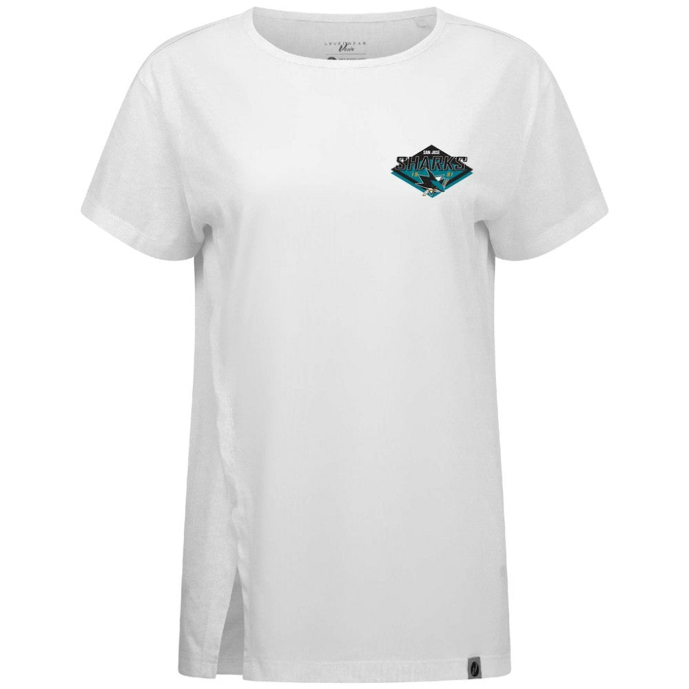 San Jose Sharks - Levelwear Women's Influx Club Patch 2.0 T-Shirt White