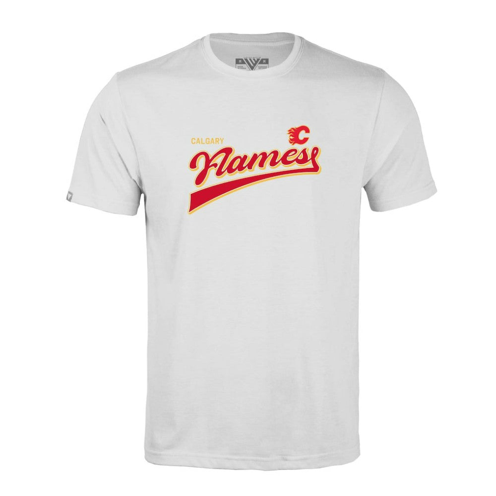 Calgary Flames - Levelwear Richmond Retro Script T-Shirt White