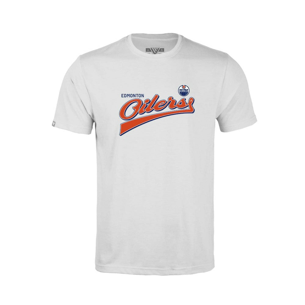 Edmonton Oilers - Levelwear Youth Little Richmond Retro Script T-Shirt White