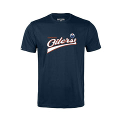 Edmonton Oilers - Levelwear Youth Little Richmond Retro Script T-Shirt Navy