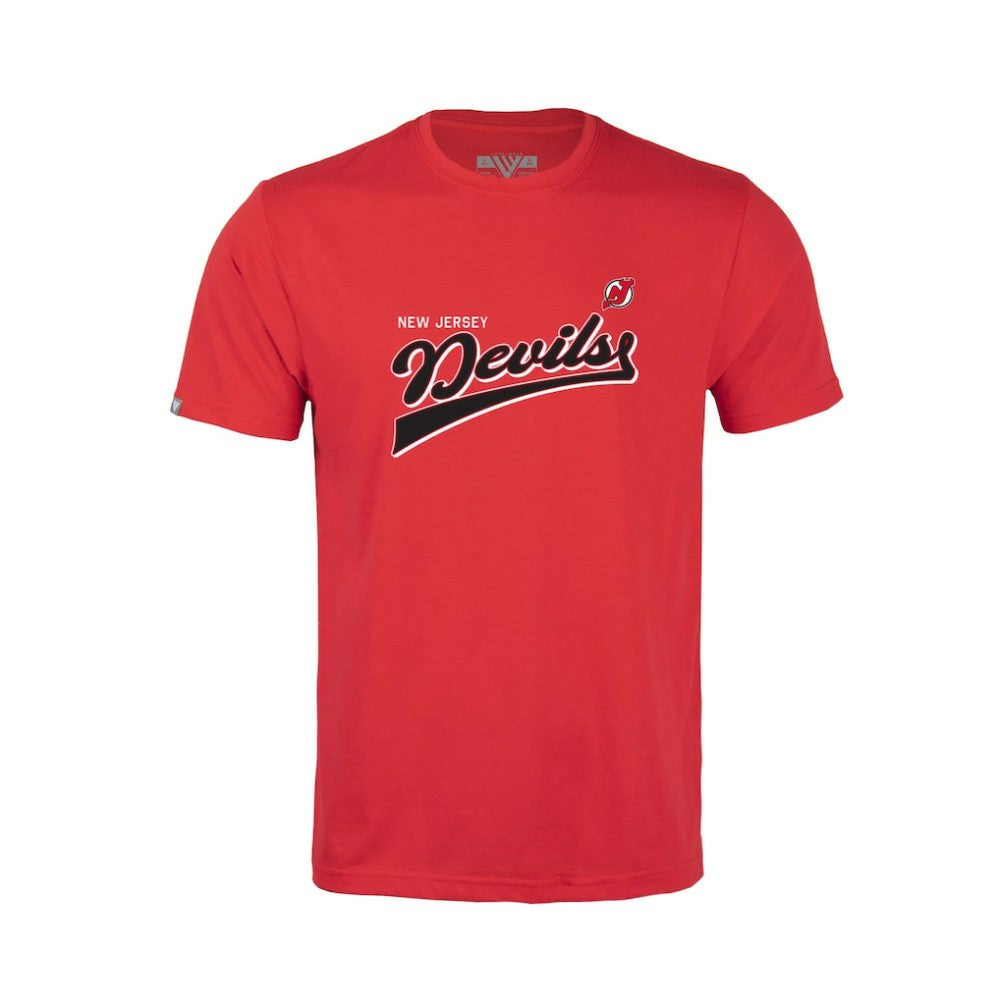 New Jersey Devils - Levelwear Youth Little Richmond Retro Script T-Shirt Red