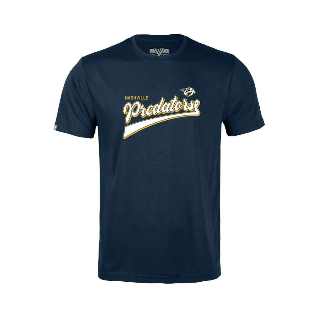 Nashville Predators - Levelwear Youth Little Richmond Retro Script T-Shirt Navy