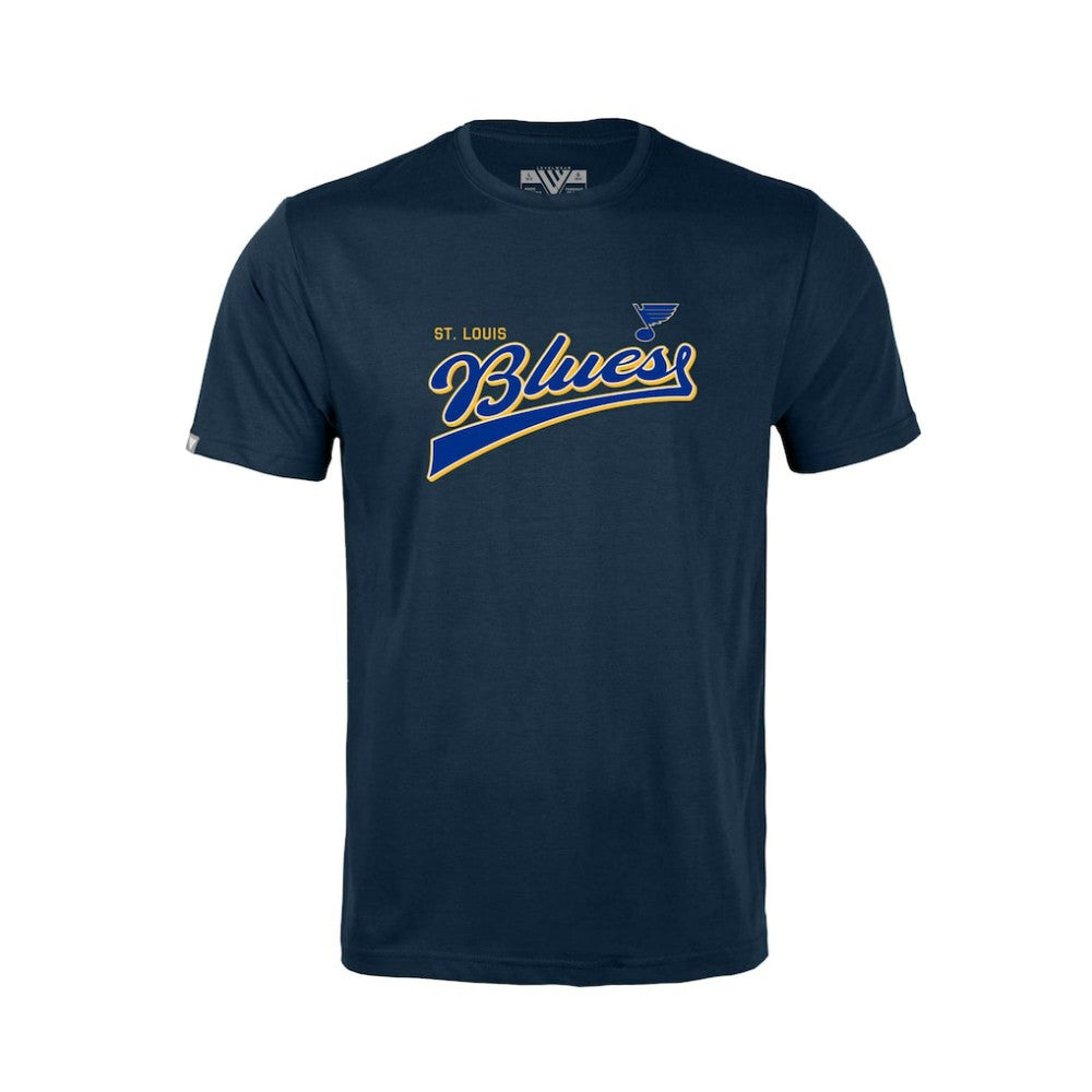 St. Louis Blues - Levelwear Youth Little Richmond Retro Script T-Shirt Navy