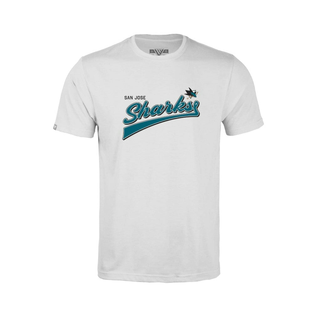 San Jose Sharks - Levelwear Youth Little Richmond Retro Script T-Shirt White