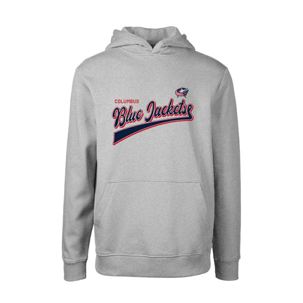 Columbus Blue Jackets - Levelwear Youth Podium Retro Script Fleece Pullover Hoodie Gray
