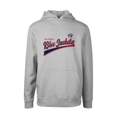 Columbus Blue Jackets - Levelwear Youth Podium Retro Script Fleece Pullover Hoodie Gray