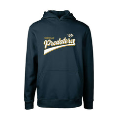 Nashville Predators - Levelwear Youth Podium Retro Script Fleece Pullover Hoodie Navy