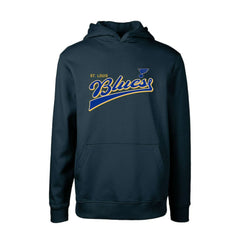 St. Louis Blues - Levelwear Youth Podium Retro Script Fleece Pullover Hoodie Navy