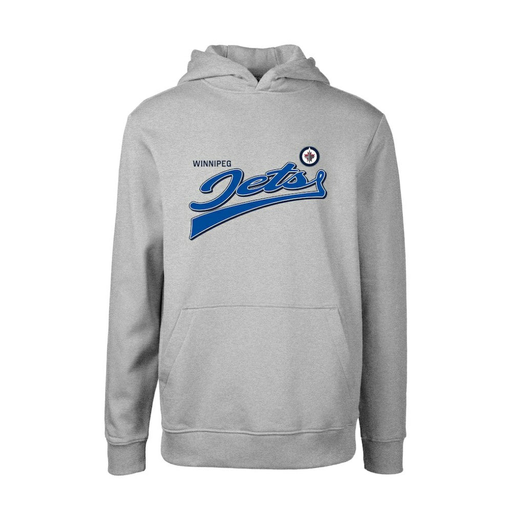 Winnipeg Jets - Levelwear Youth Podium Retro Script Fleece Pullover Hoodie Gray
