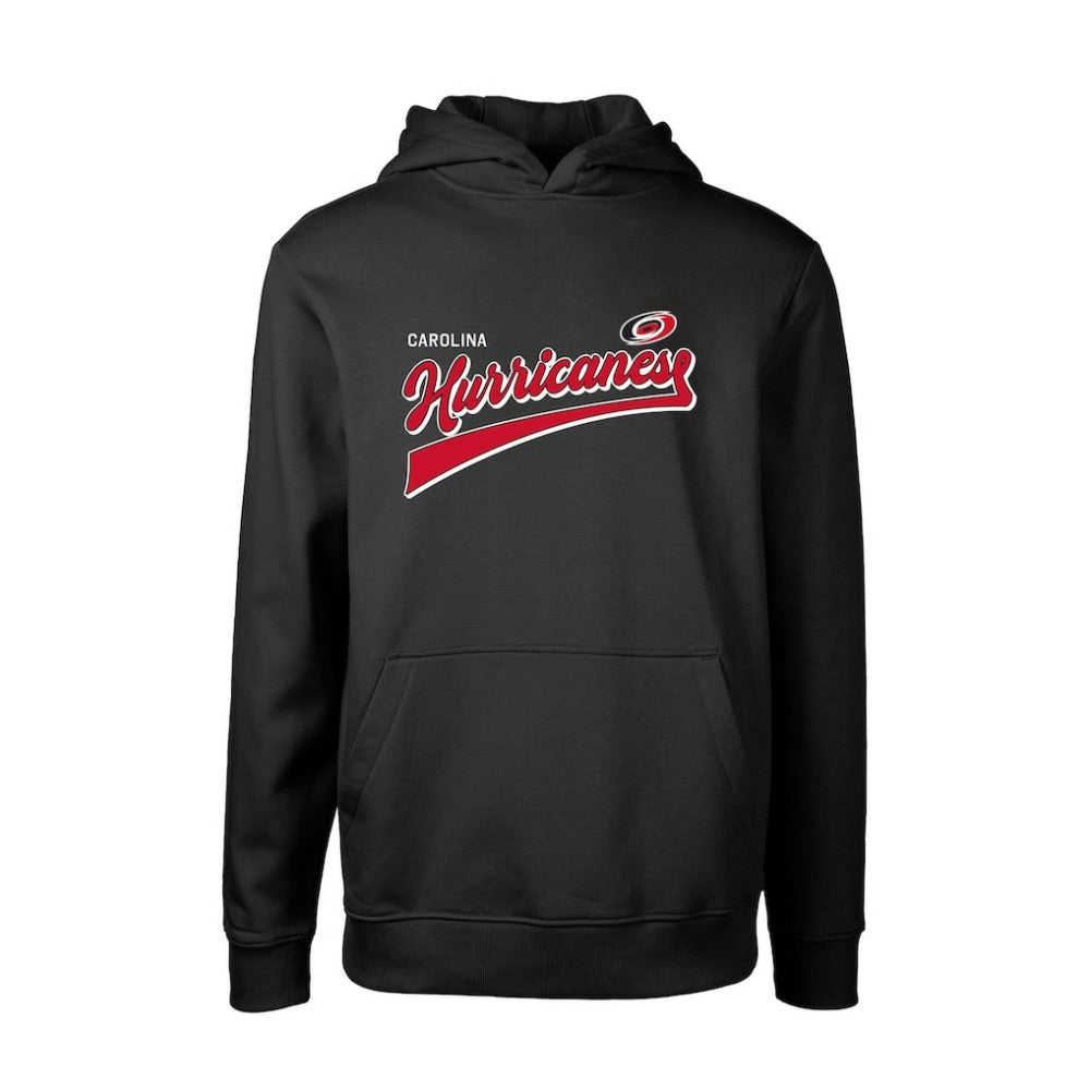 Carolina Hurricanes - Levelwear Youth Podium Retro Script Fleece Pullover Hoodie Black