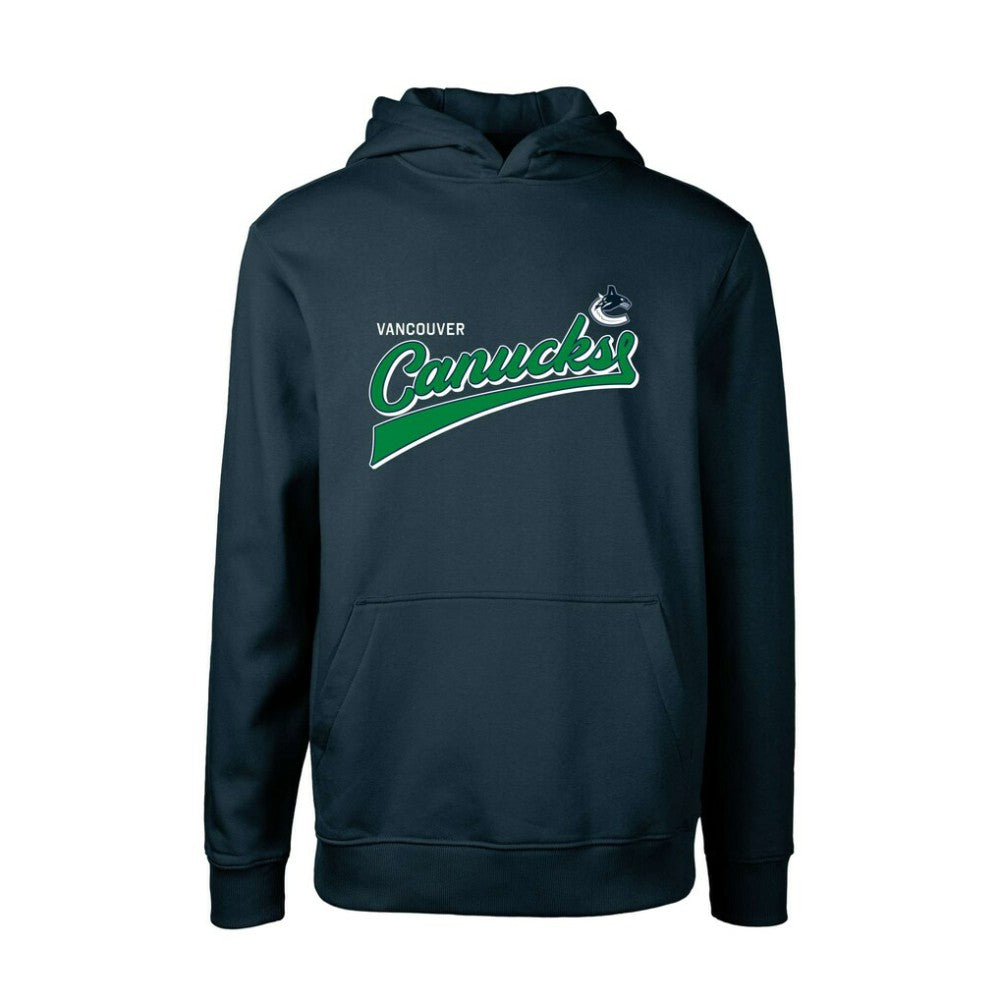 Vancouver Canucks - Levelwear Youth Podium Retro Script Fleece Pullover Hoodie Navy