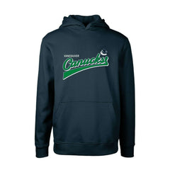 Vancouver Canucks - Levelwear Youth Podium Retro Script Fleece Pullover Hoodie Navy