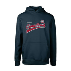 Montreal Canadiens - Levelwear Youth Podium Retro Script Fleece Pullover Hoodie Navy