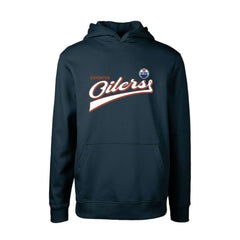 Edmonton Oilers - Levelwear Youth Podium Retro Script Fleece Pullover Hoodie Navy