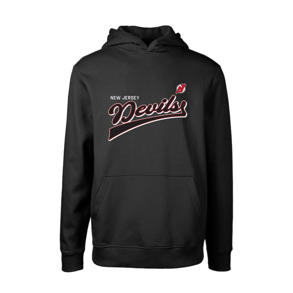 New Jersey Devils - Levelwear Youth Podium Retro Script Fleece Pullover Hoodie Black