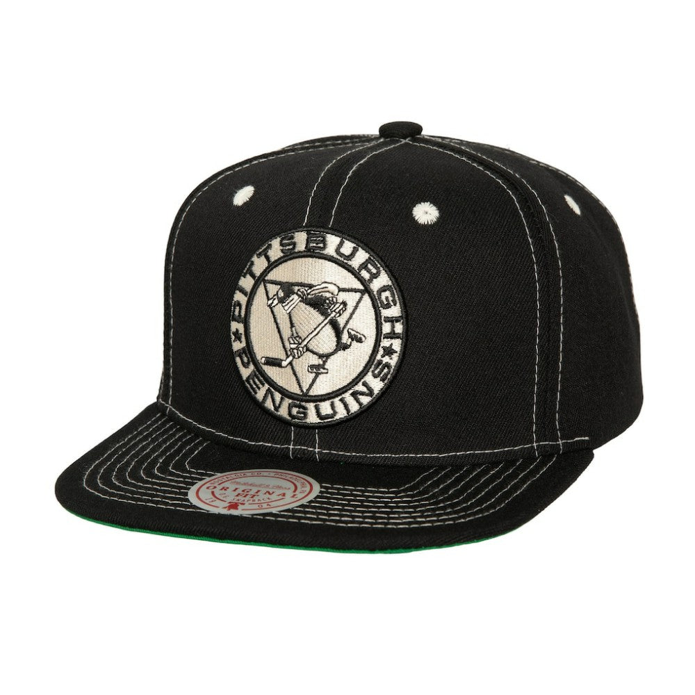 Pittsburgh Penguins Mitchell & Ness Energy Contrast Natural Snapback Hat Black