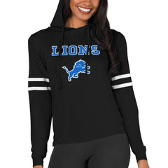 Detroit Lions Concepts Sport Women's Marathon Lightweight Lounge Pullover Hoodie Black - NFL