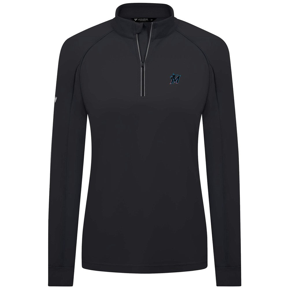 Miami Marlins Levelwear Women's Kinetic Insignia Quarter-Zip Pullover Online