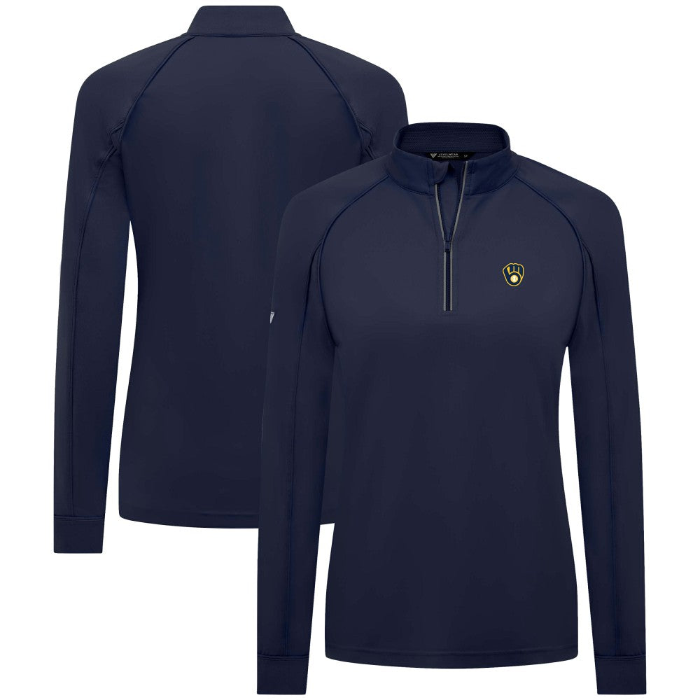 Milwaukee Brewers Levelwear Women's Kinetic Insignia Quarter-Zip Pullover for sale