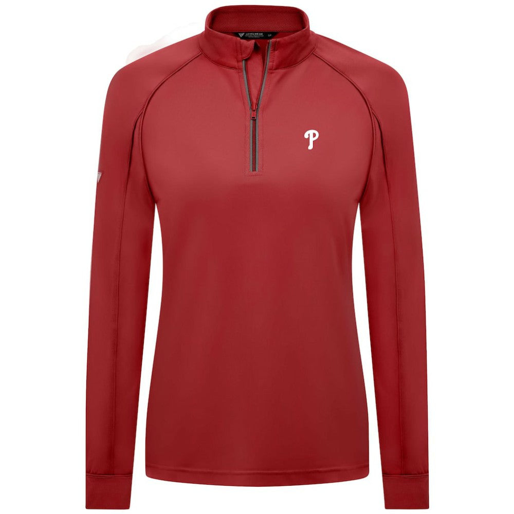 Philadelphia Phillies Levelwear Women's Kinetic Insignia Quarter-Zip Pullover Lifestyle