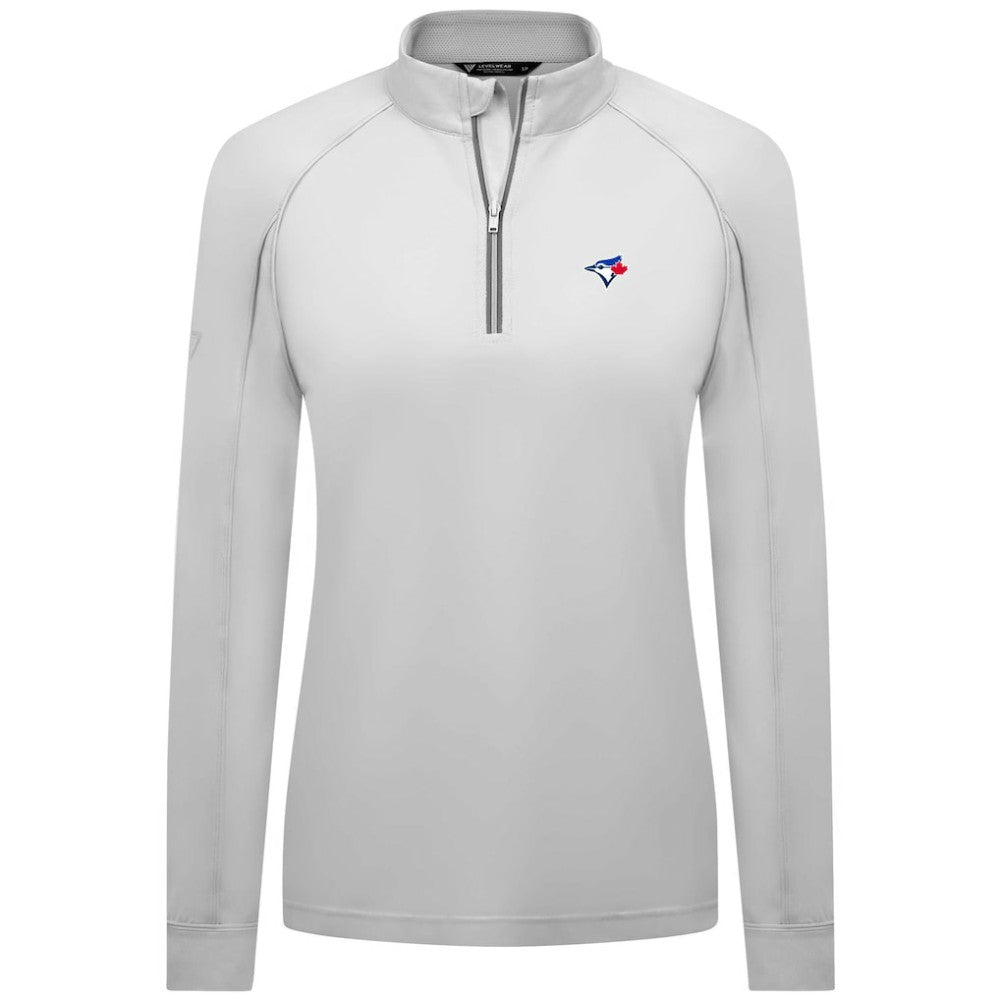 Toronto Blue Jays Levelwear Women's Kinetic Insignia Quarter-Zip Pullover for sale