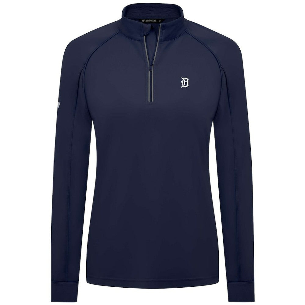 Detroit Tigers Levelwear Women's Kinetic Insignia Quarter-Zip Pullover discount