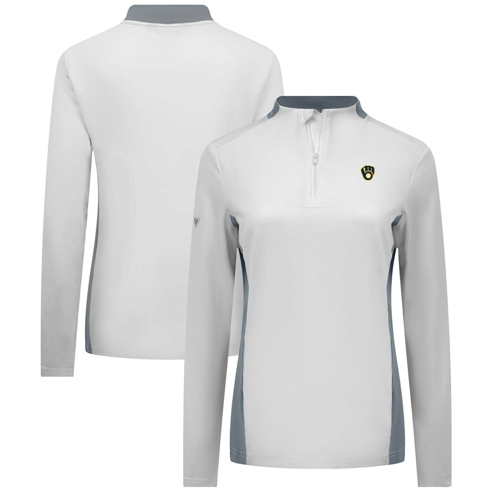 Milwaukee Brewers Levelwear Women's Moxie Insignia Quarter-Zip Pullover Lifestyle