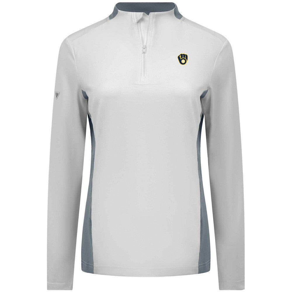 Milwaukee Brewers Levelwear Women's Moxie Insignia Quarter-Zip Pullover Lifestyle