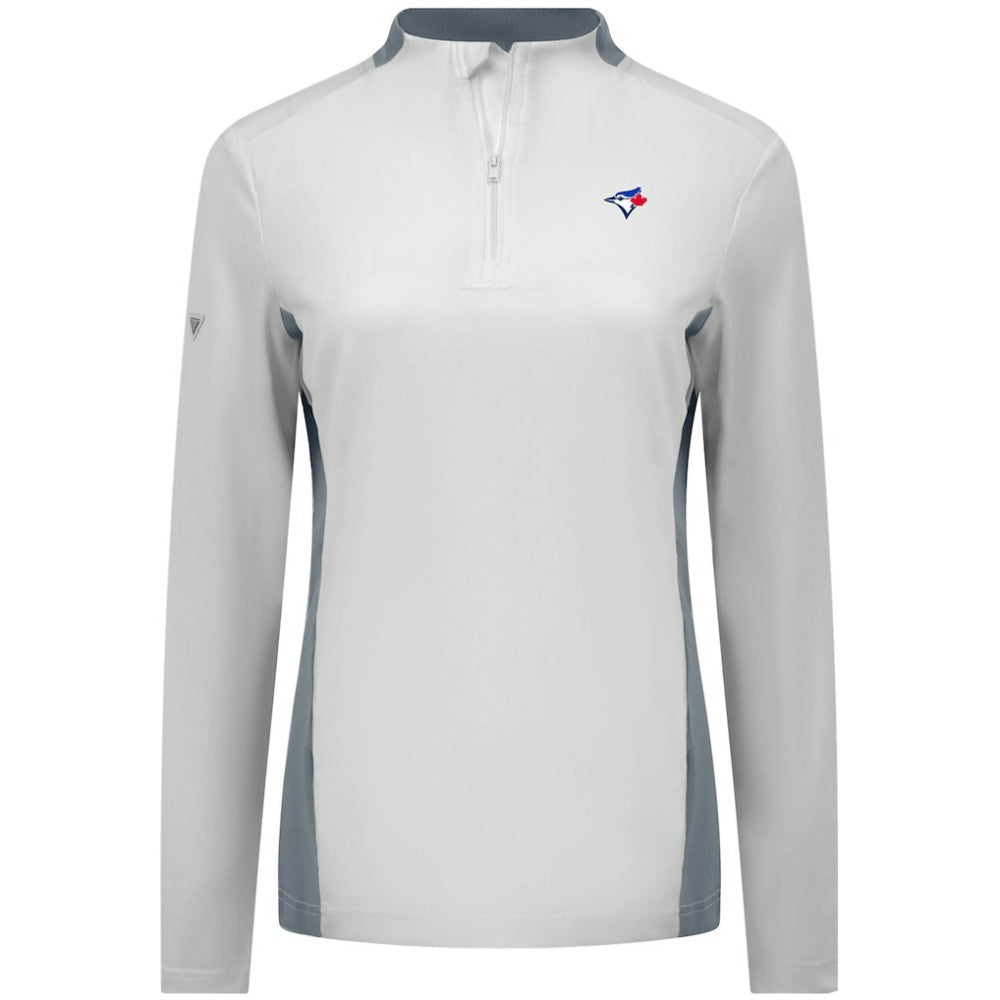 Toronto Blue Jays Levelwear Women's Moxie Insignia Quarter-Zip Pullover for sale