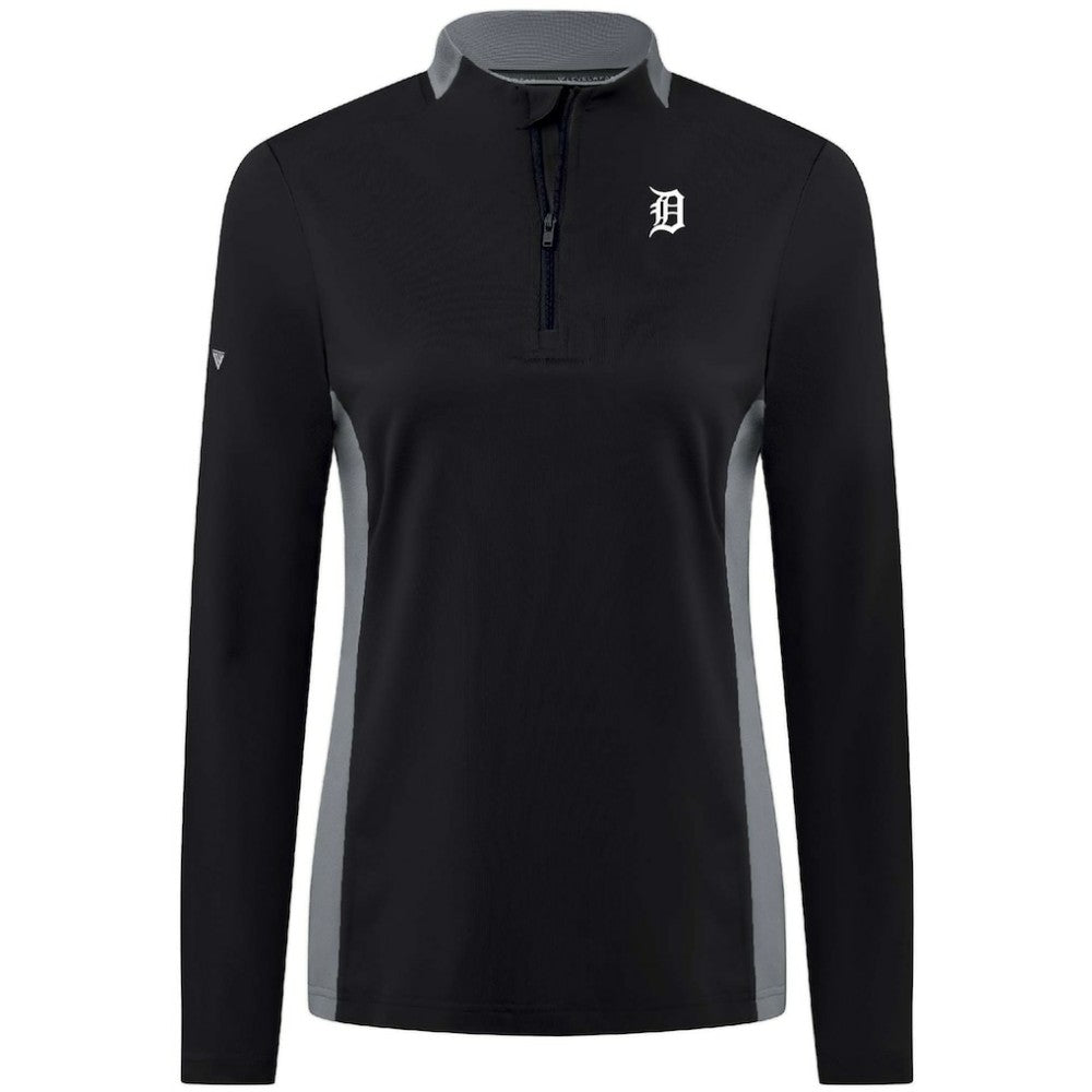 Detroit Tigers Levelwear Women's Moxie Insignia Quarter-Zip Pullover On Sale