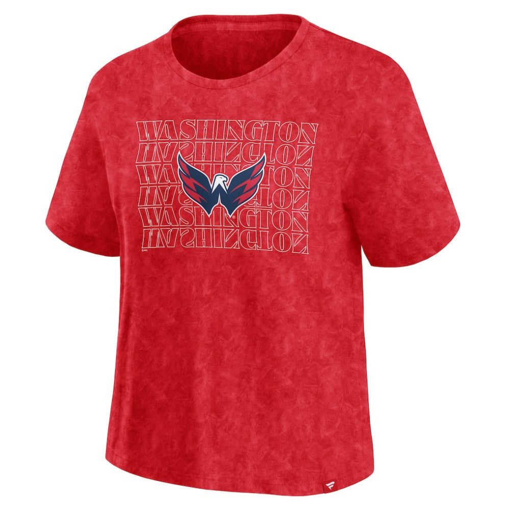 Washington Capitals Fanatics Women's Faded Wash T-Shirt Red
