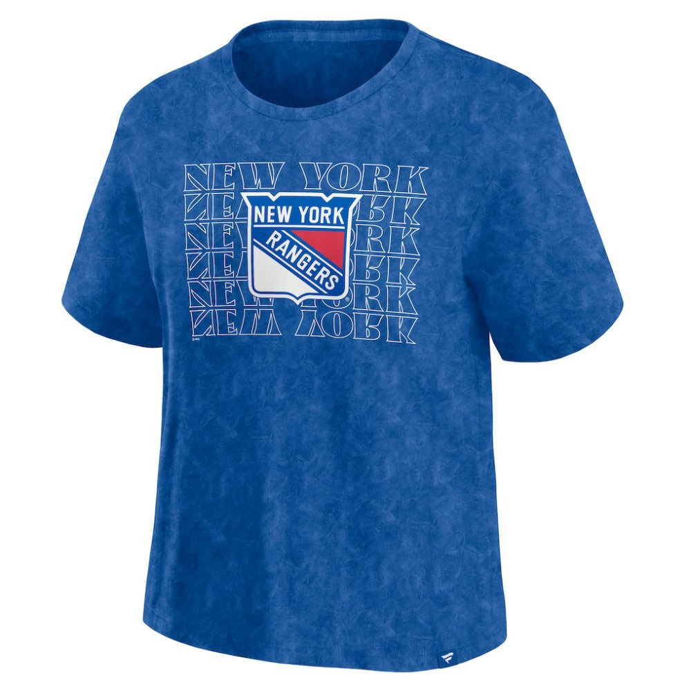 New York Rangers Fanatics Women's Faded Wash T-Shirt Blue