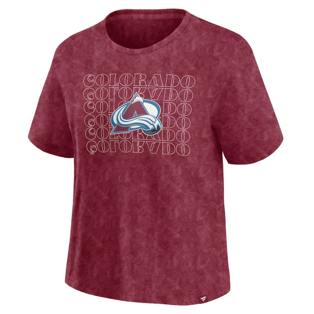 Colorado Avalanche - Fanatics Women's Faded Wash T-Shirt Burgundy
