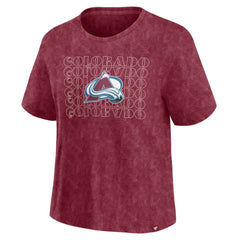 Colorado Avalanche - Fanatics Women's Faded Wash T-Shirt Burgundy