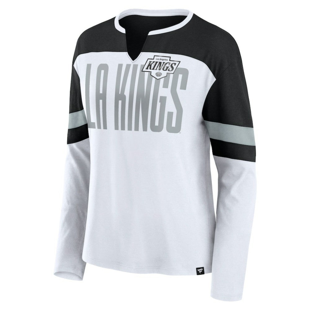 Los Angeles Kings - Fanatics Women's Frozen Long Sleeve Notch Neck T-Shirt White/Black
