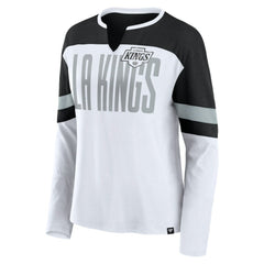 Los Angeles Kings - Fanatics Women's Frozen Long Sleeve Notch Neck T-Shirt White/Black