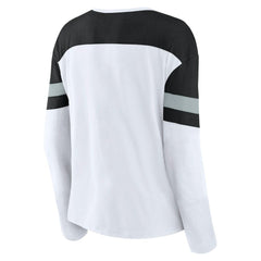 Los Angeles Kings - Fanatics Women's Frozen Long Sleeve Notch Neck T-Shirt White/Black