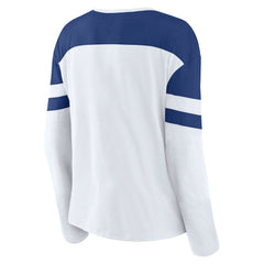 Tampa Bay Lightning - Fanatics Women's Frozen Long Sleeve Notch Neck T-Shirt White/Blue