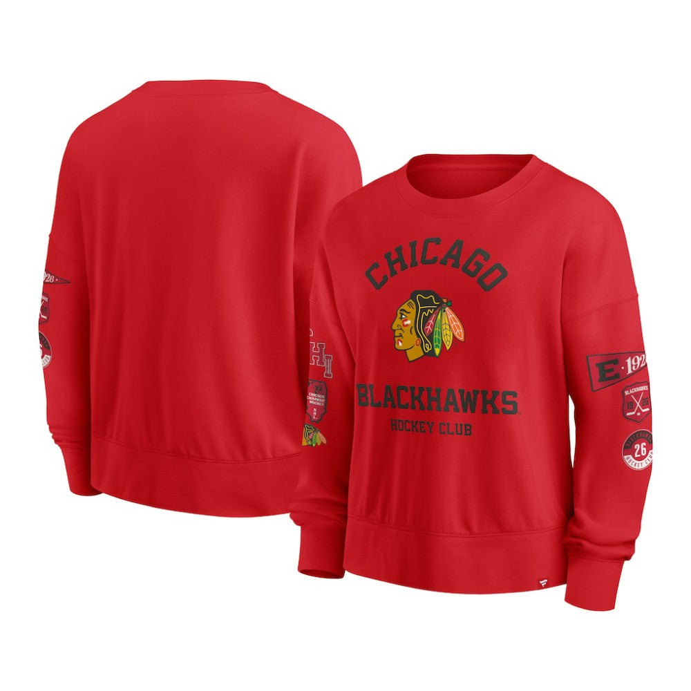 Chicago Blackhawks Fanatics Women's Go Team Pullover Sweatshirt Red