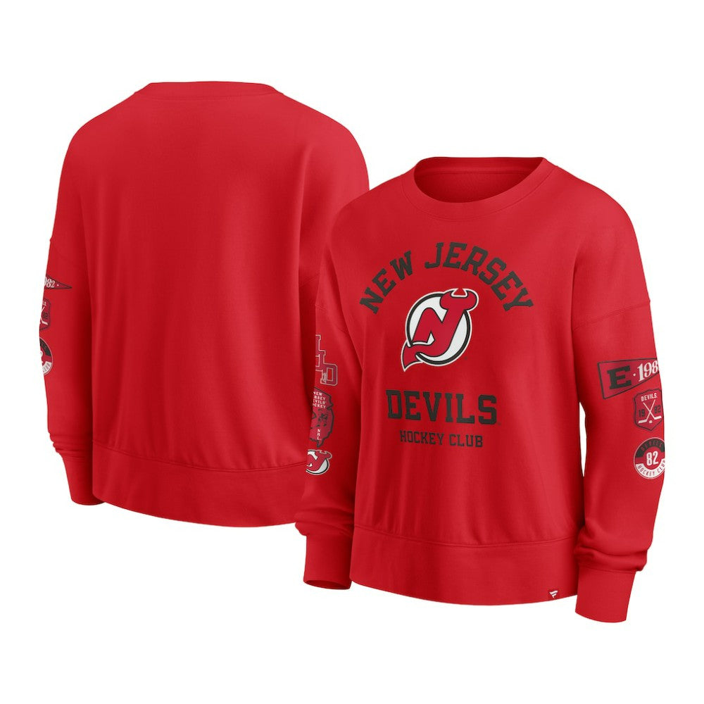 New Jersey Devils - Fanatics Women's Go Team Pullover Sweatshirt Red