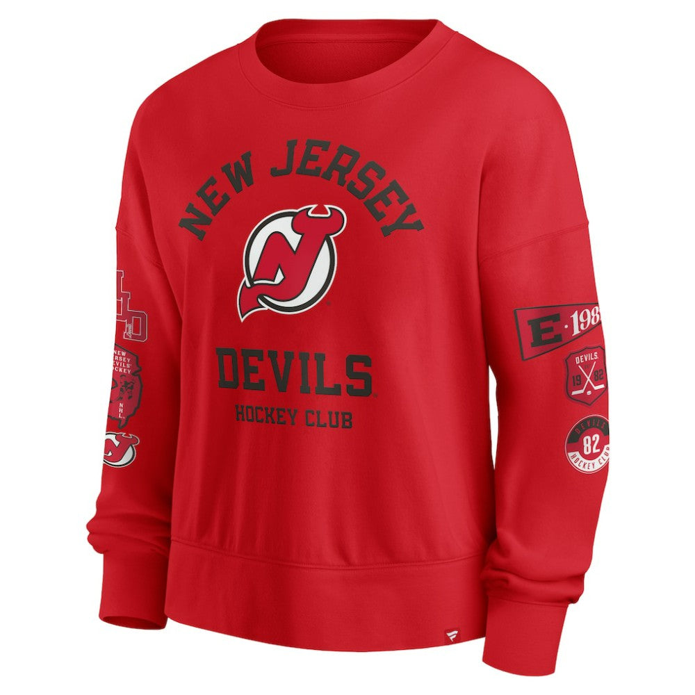 New Jersey Devils - Fanatics Women's Go Team Pullover Sweatshirt Red