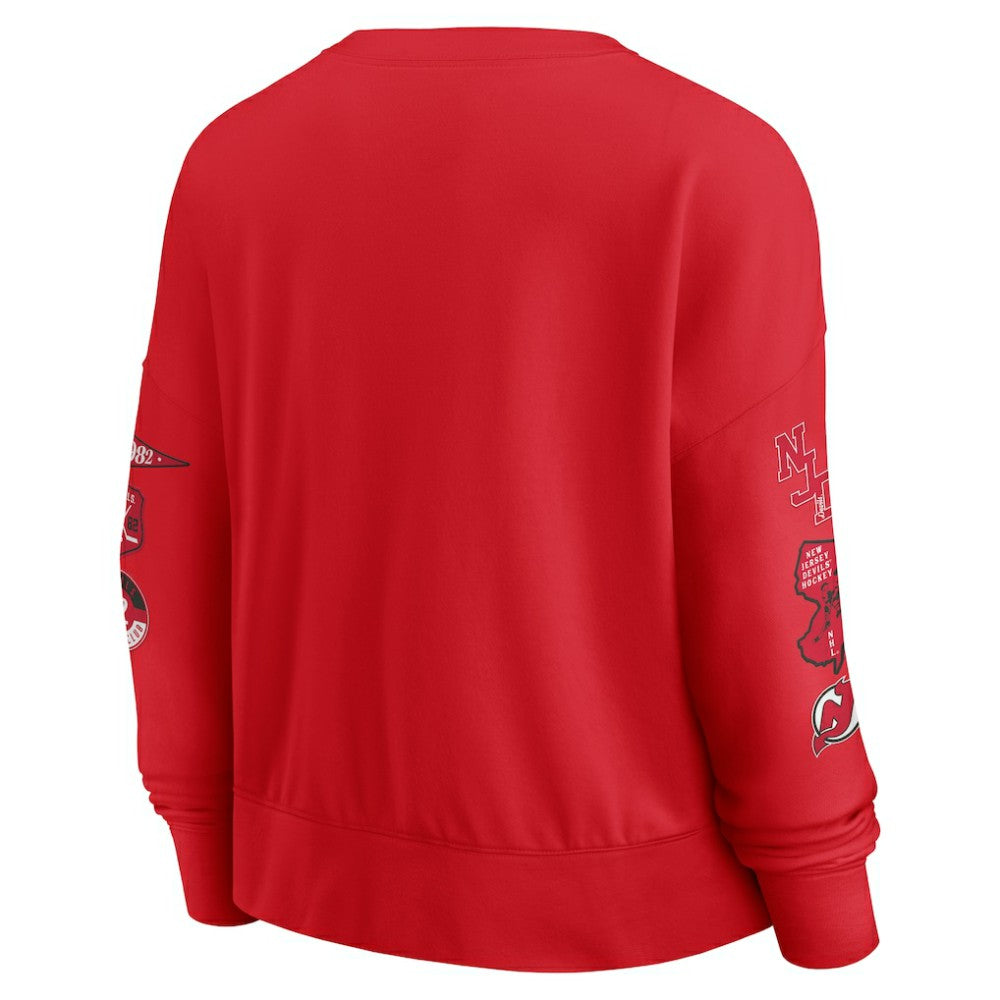 New Jersey Devils - Fanatics Women's Go Team Pullover Sweatshirt Red