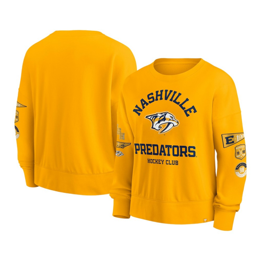 Nashville Predators - Fanatics Women's Go Team Pullover Sweatshirt Gold
