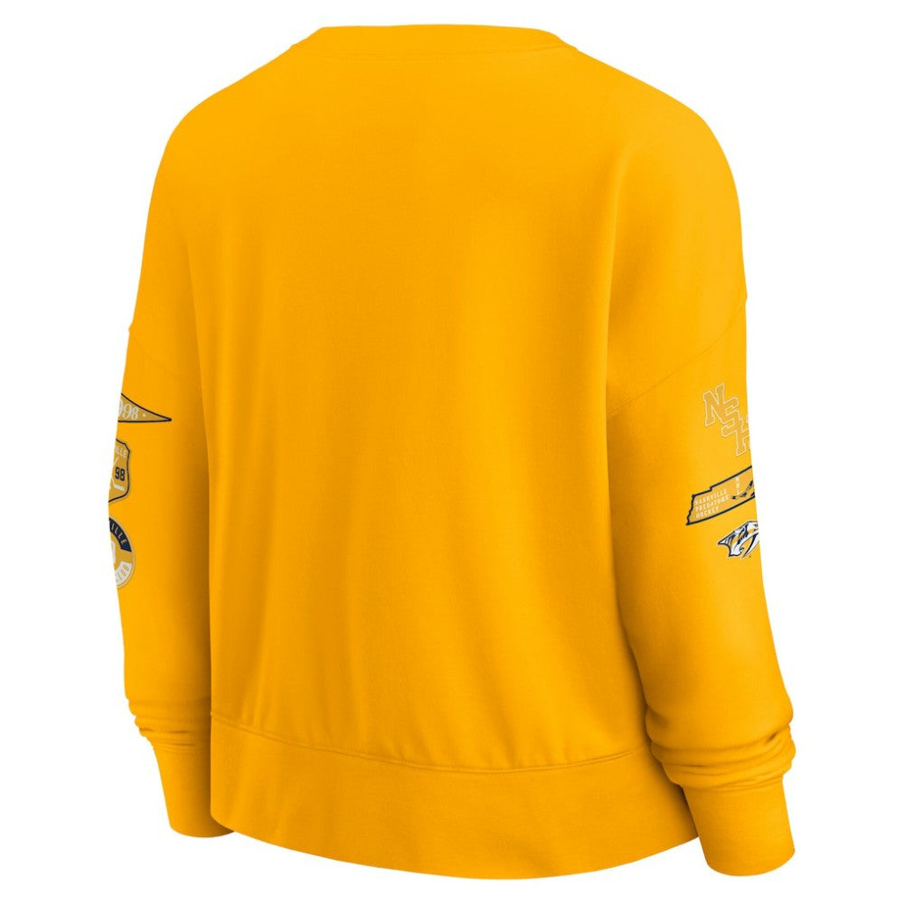 Nashville Predators - Fanatics Women's Go Team Pullover Sweatshirt Gold