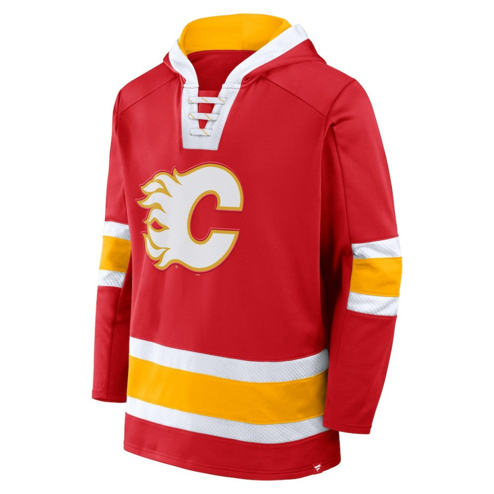 Calgary Flames - Fanatics Inside Line Fleece Pullover Hoodie- Red
