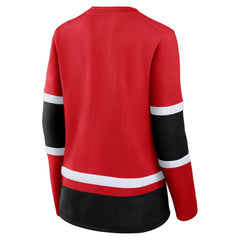 Chicago Blackhawks Fanatics Women's Prime Time Lace-Up Long Sleeve T-Shirt Red