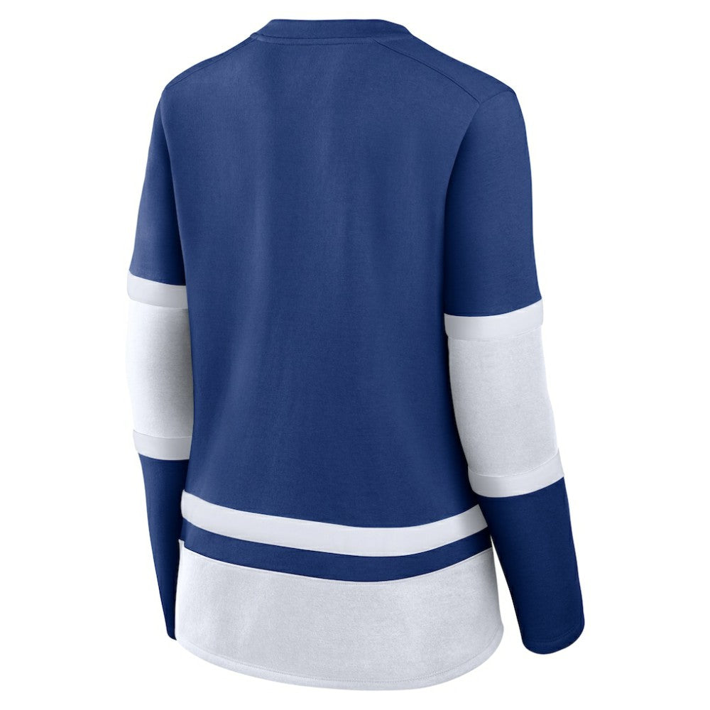 Tampa Bay Lightning - Fanatics Women's Prime Time Lace-Up Long Sleeve T-Shirt Blue
