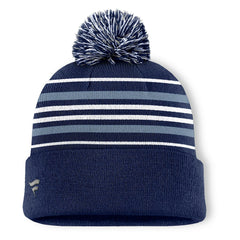 Dallas Cowboys Fundamental Striped Cuffed Knit Hat with Pom Navy - Fanatics