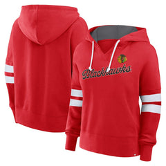 Chicago Blackhawks Fanatics Women's Oversized Seize Pullover Hoodie Red